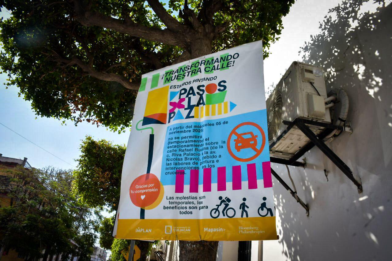 $!Entregan ‘Pasos por la Paz’ en Culiacán; transforman Calle Rafael Buelna con enfoque peatonal