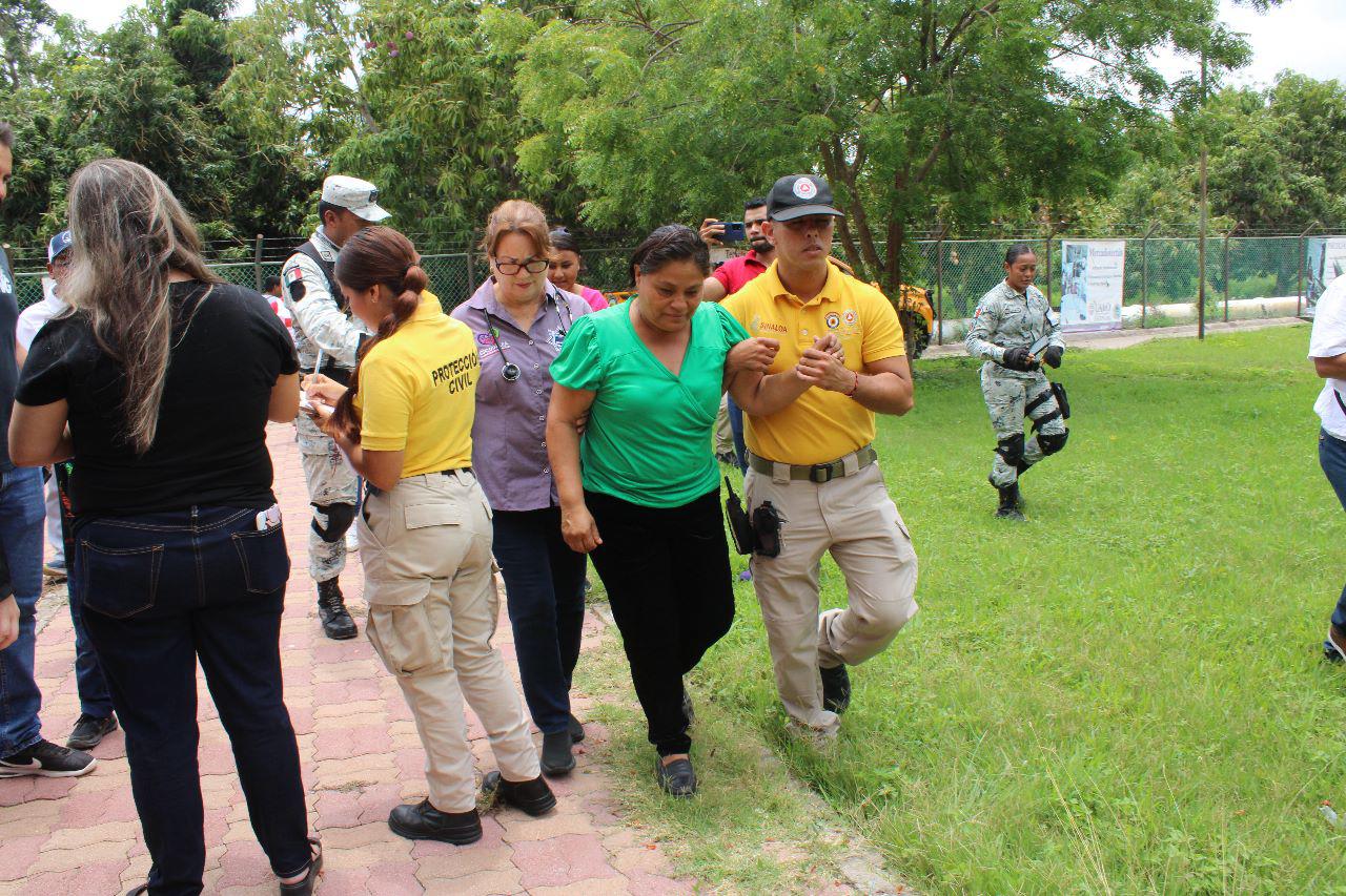 $!Activan simulacro del Plan DNIII en Escuinapa para temporada de lluvias