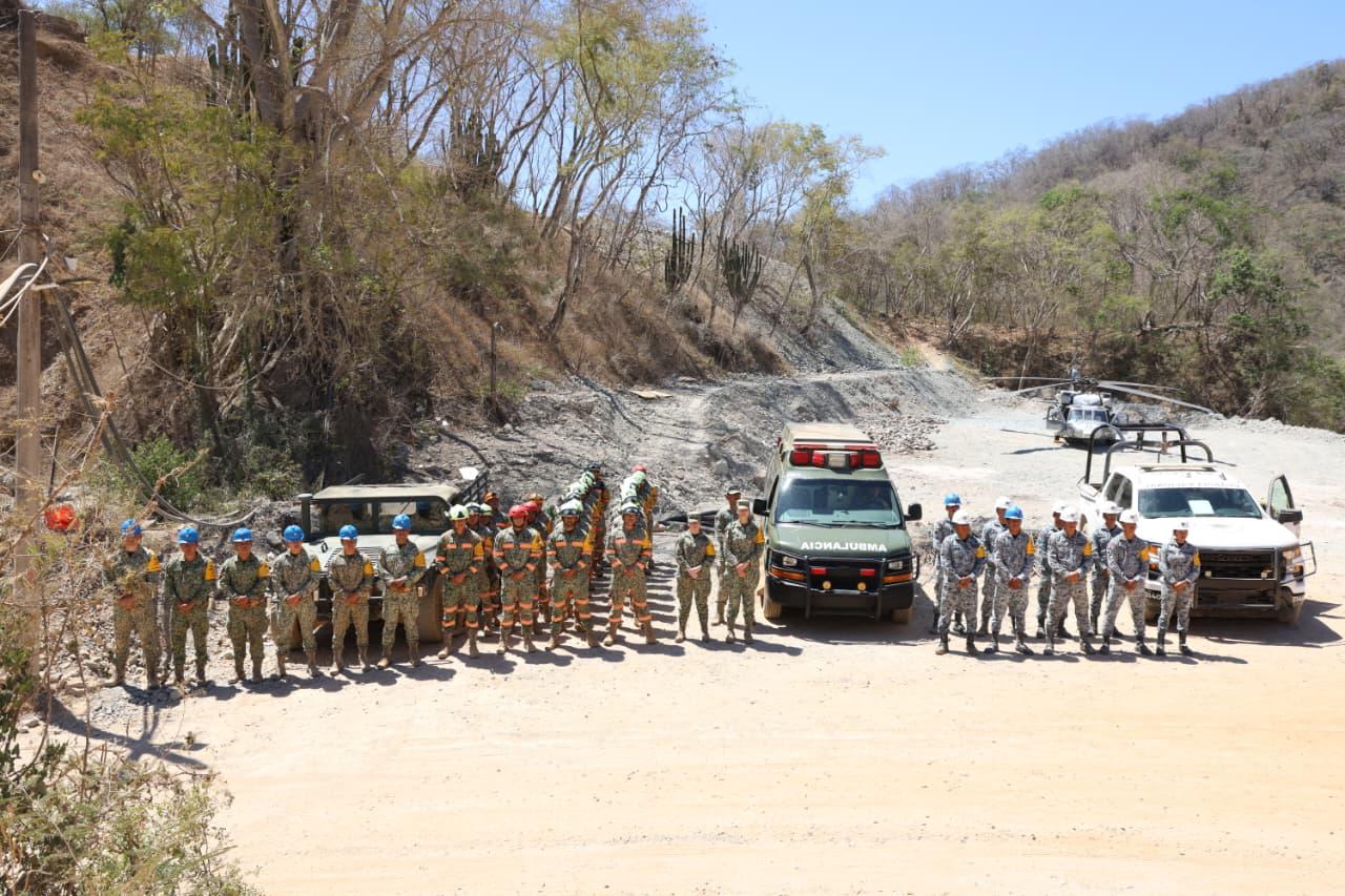 $!Trabajos de rescate en mina de Rosario continuarán hasta localizar a cuarto minero: General Alejandro Alcántara Ávila