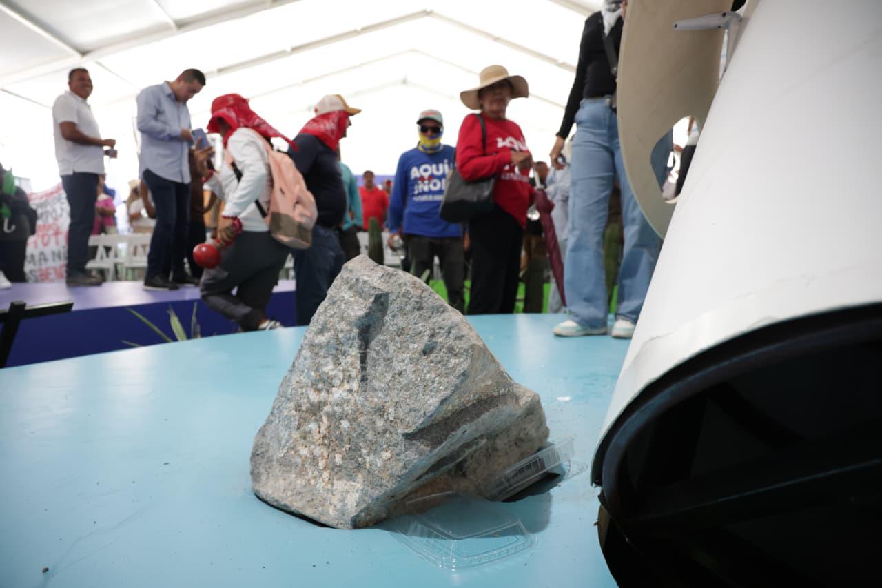 $!Manifestación revienta evento de inauguración de planta Pacífico Mexinol en Topolobampo