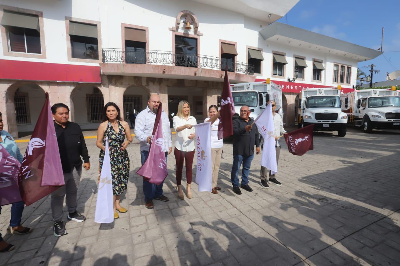$!Entregan cinco camiones recolectores a Servicios Públicos Municipales de Mazatlán