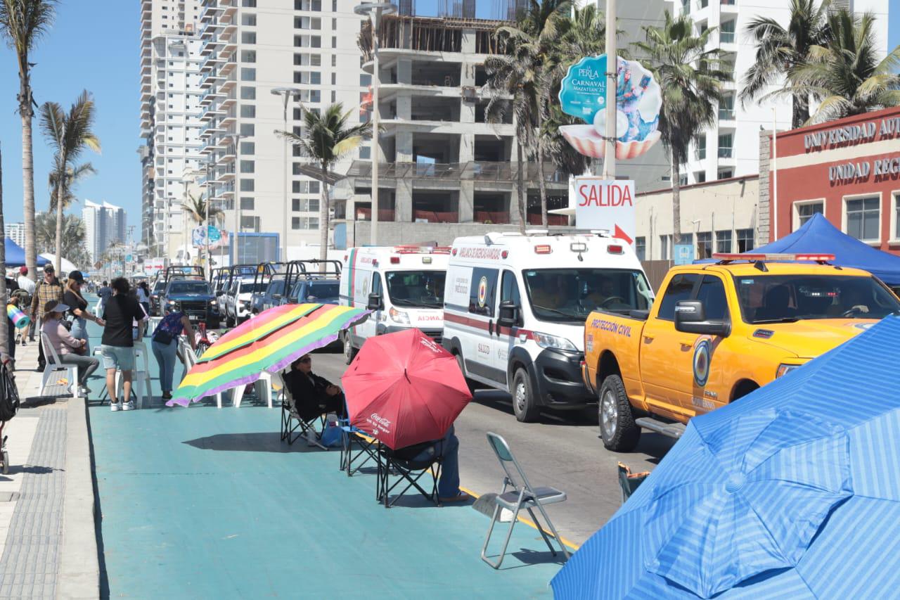 $!Realiza Alcaldesa de Mazatlán recorrido por ruta del desfile bajo fuerte operativo de seguridad