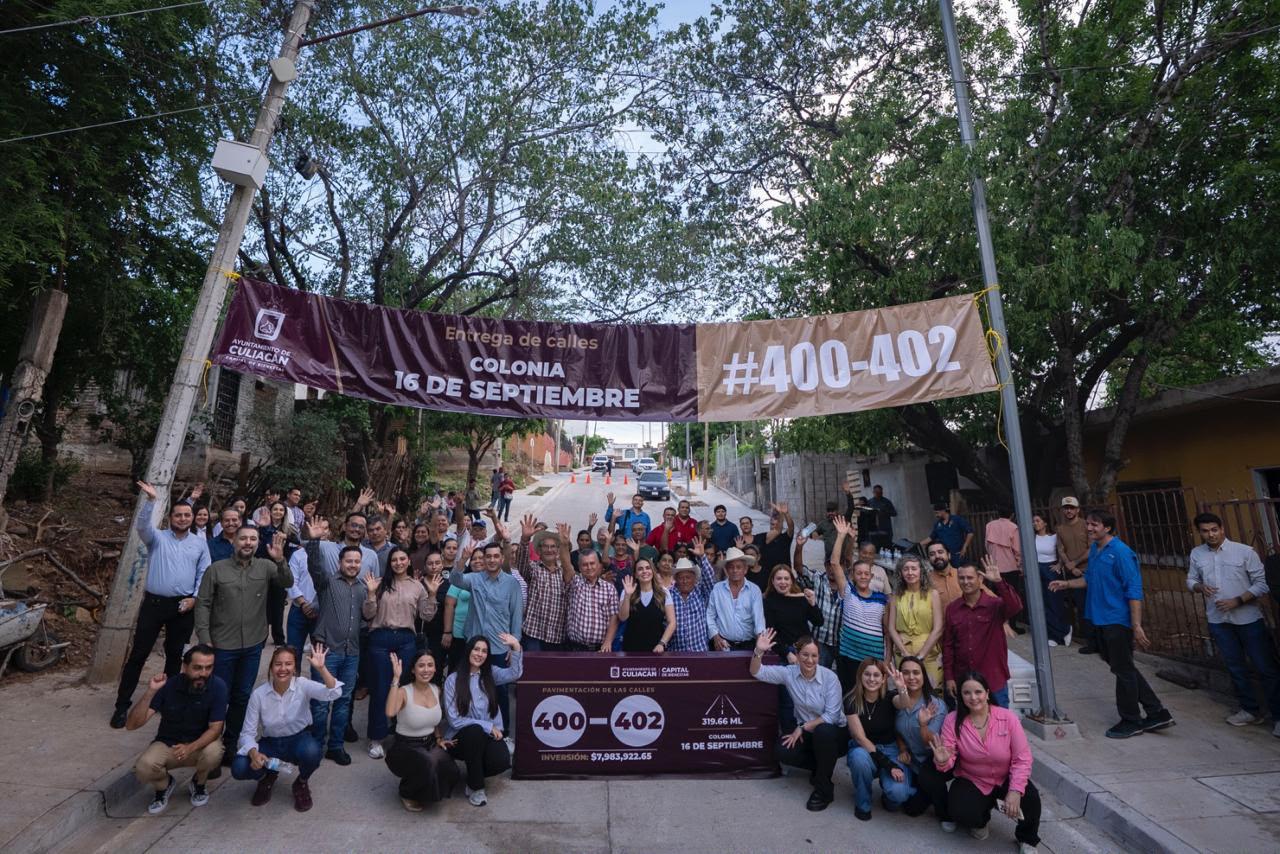 $!Tras 40 años de espera, pavimentan tres calles en la 16 de Septiembre, en Culiacán
