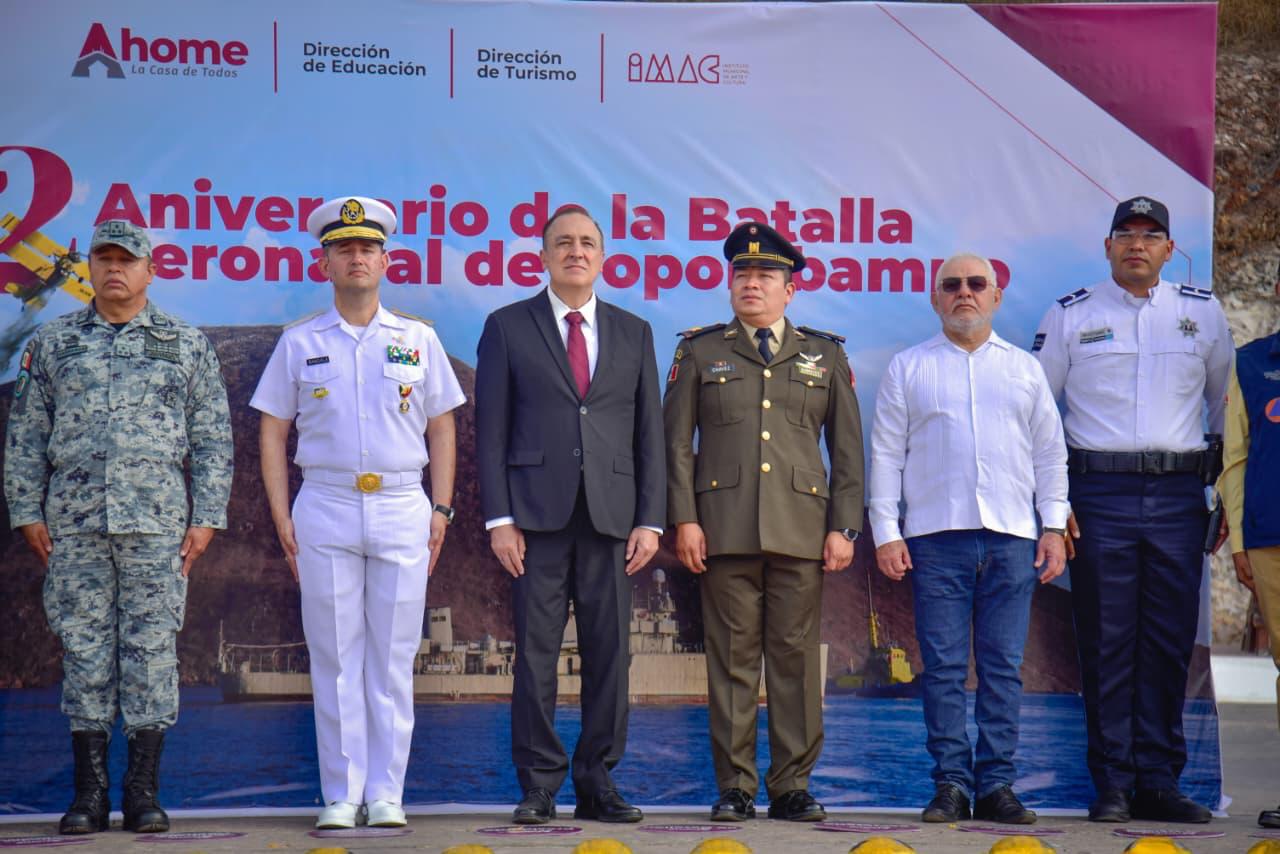 $!Topolobampo revive su historia al celebrar el 112 aniversario de la primera batalla aeronaval del mundo