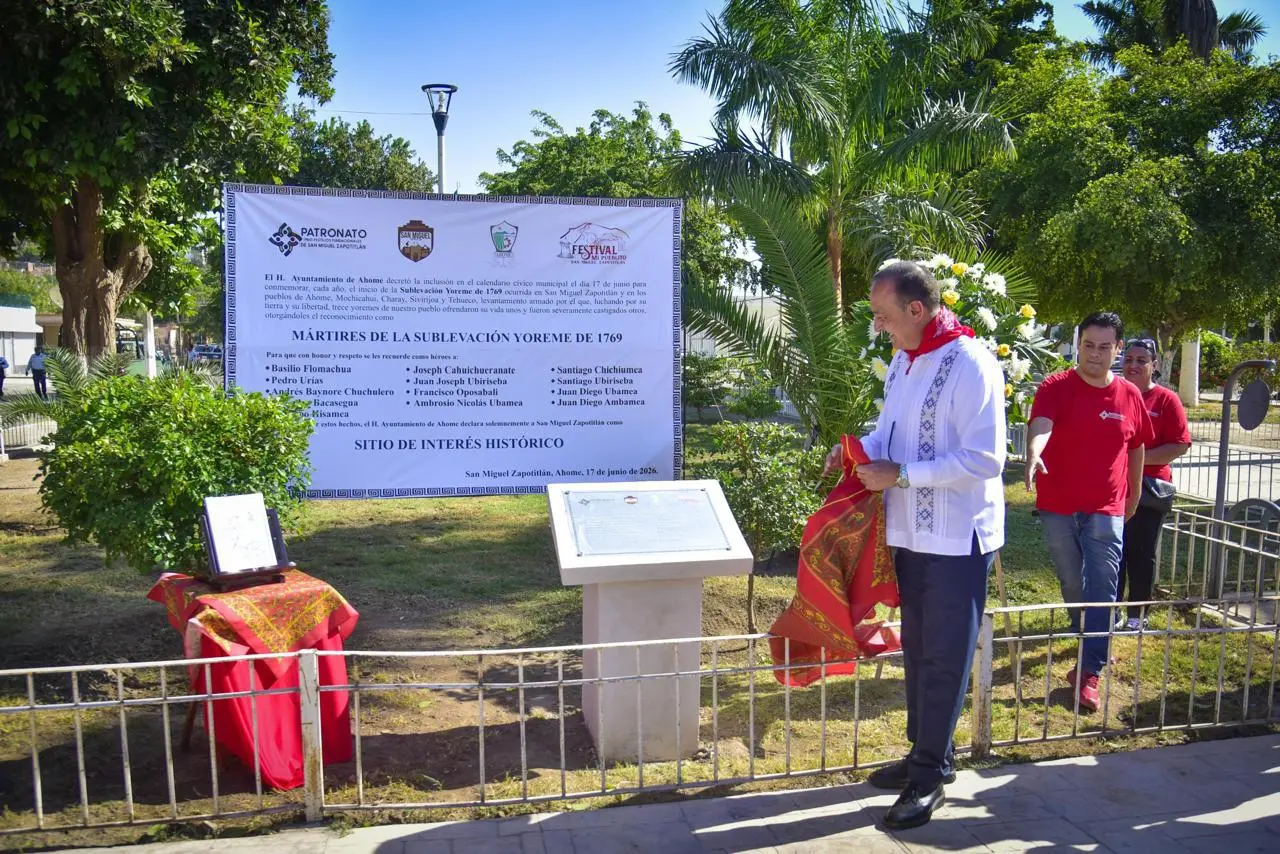 $!Inmortalizan a los mártires de la Sublevación Yoreme de 1769 en San Miguel, Zapotitlán
