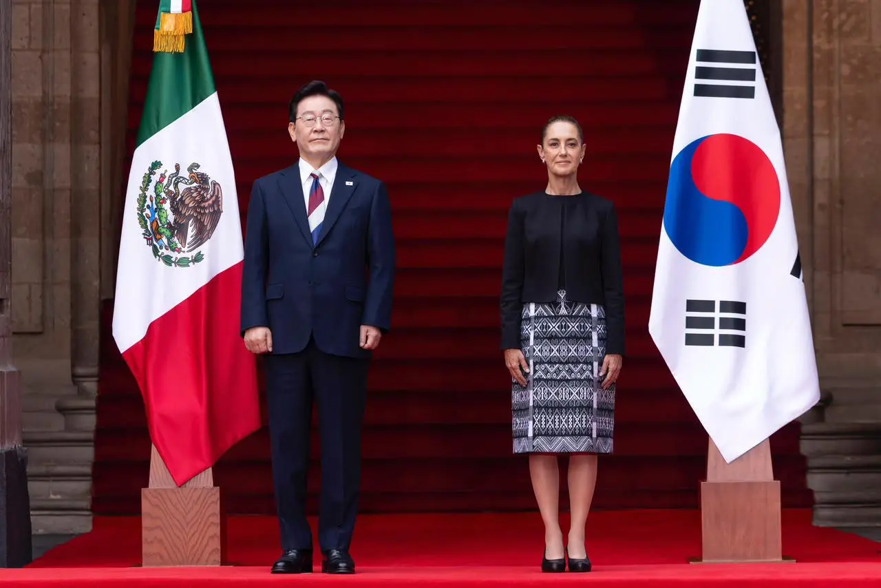 $!Sheinbaum recibe en Palacio Nacional a Presidente de Corea del Sur; firmarán acuerdo comercial y cultural