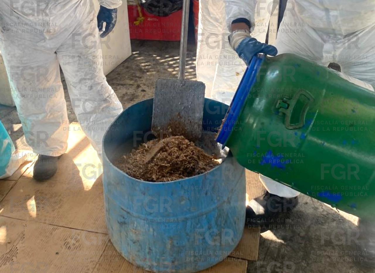 $!FGR destruye 120 toneladas precursores químicos y fentanilo en Sinaloa