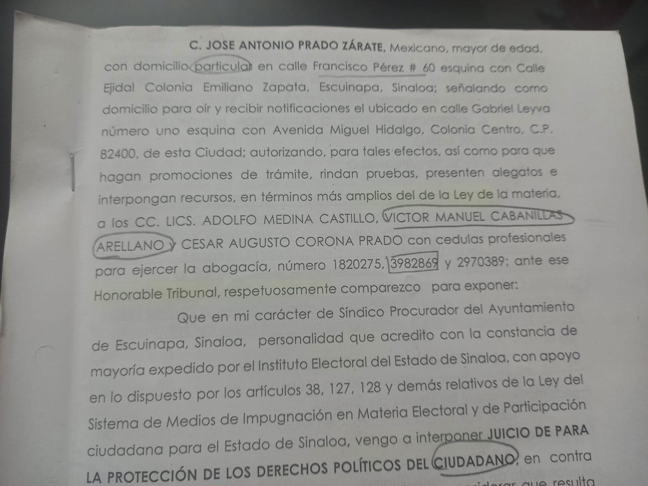 $!En Escuinapa Síndico Procurador demanda ante el TEESIN a Alcaldesa y regidores