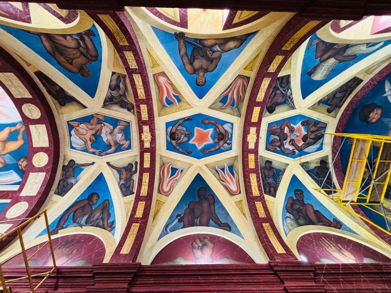 $!El mural se ubica en la Capilla Riveriana de la Universidad Autónoma Chapingo.