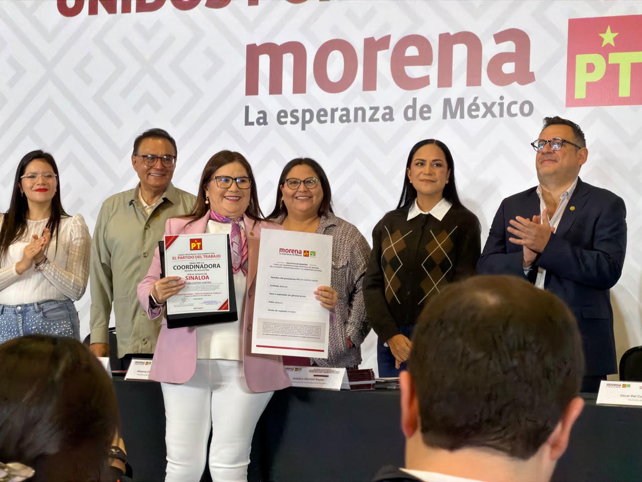 $!Se registra Imelda Castro como primera aspirante a la Coordinación en Defensa de la Transformación por Sinaloa
