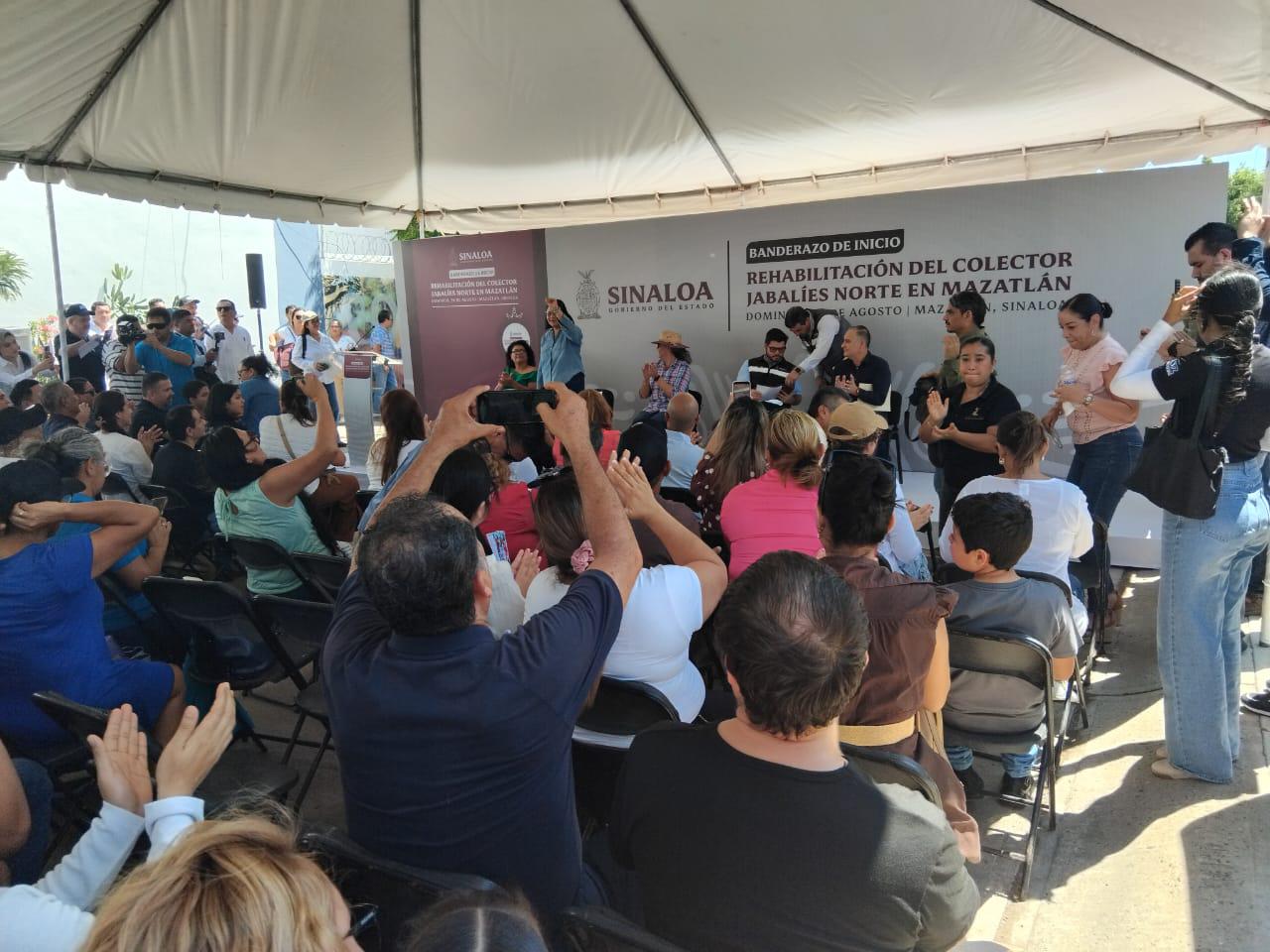 $!Encabeza Gobernadora arranque de rehabilitación del Colector Jabalíes Norte, en Mazatlán