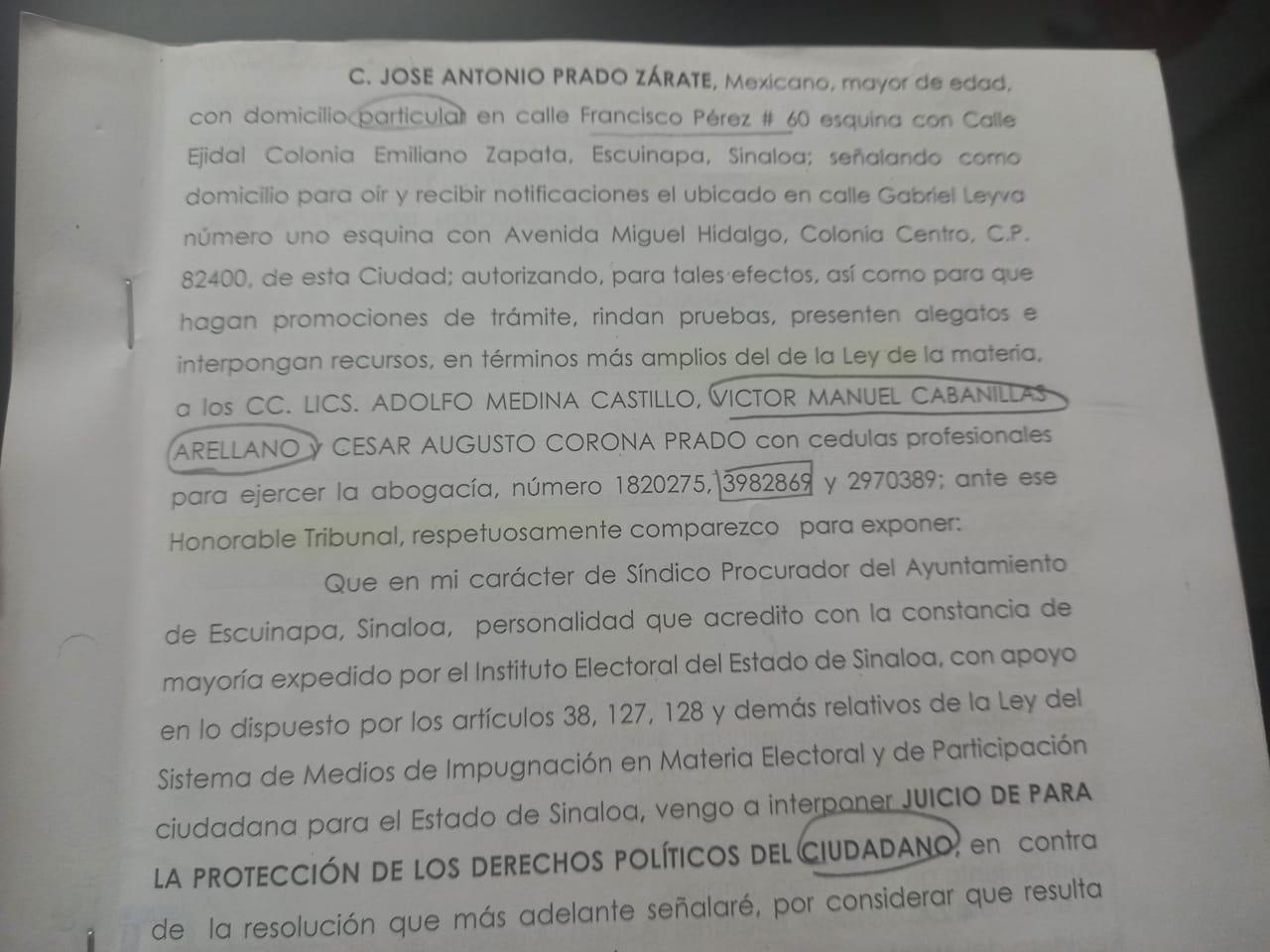 $!En Escuinapa Síndico Procurador demanda ante el TEESIN a Alcaldesa y regidores