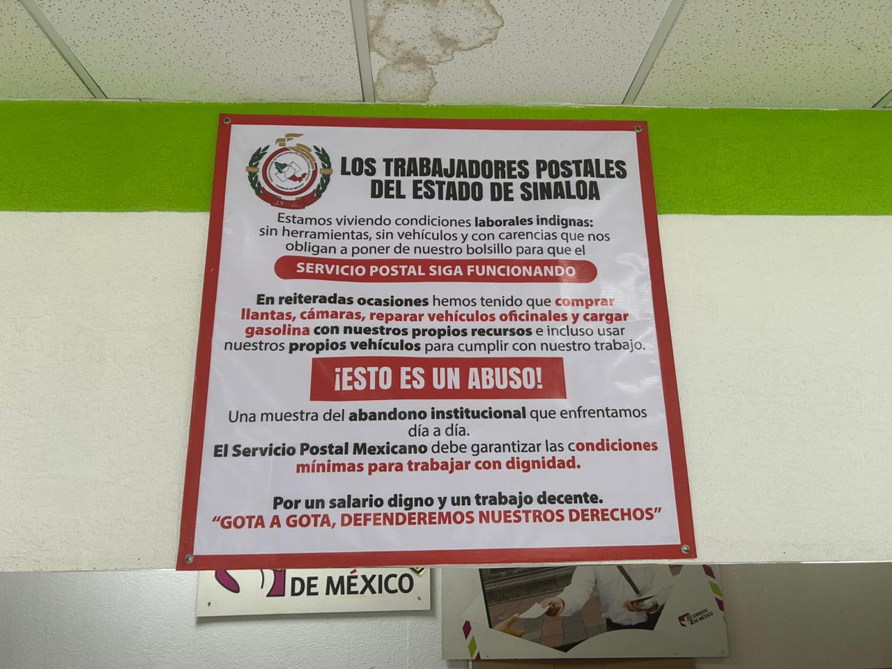 $!Trabajan carteros bajo protesta en Culiacán; exigen mejoras laborales