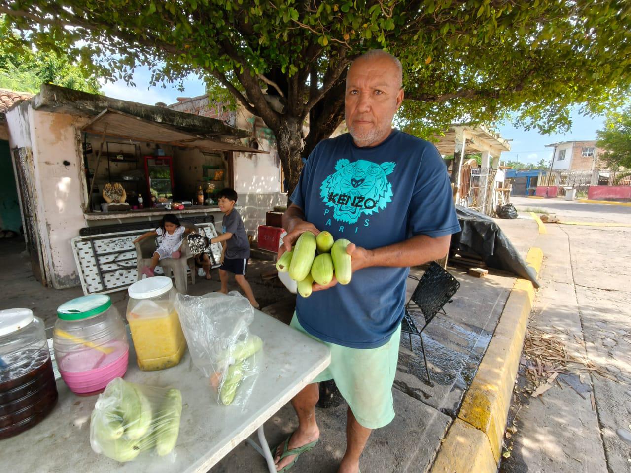$!Víctor mantiene vivo el cultivo del pepino blanco en Cacalotán