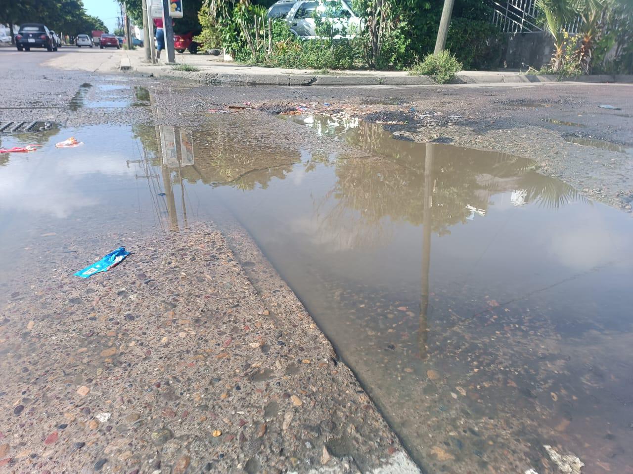 $!Fuga de drenaje en andador Carlos McGregor continúa generando molestias entre vecinos del Jabalíes