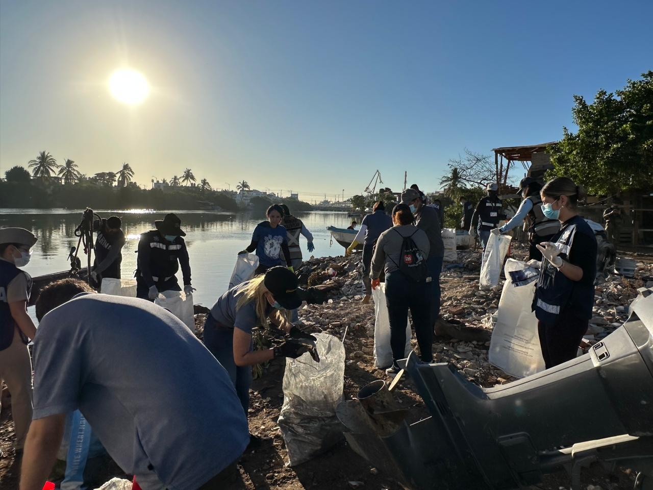 $!Retiran 8.5 toneladas de residuos en jornada de limpieza de manglares en Mazatlán