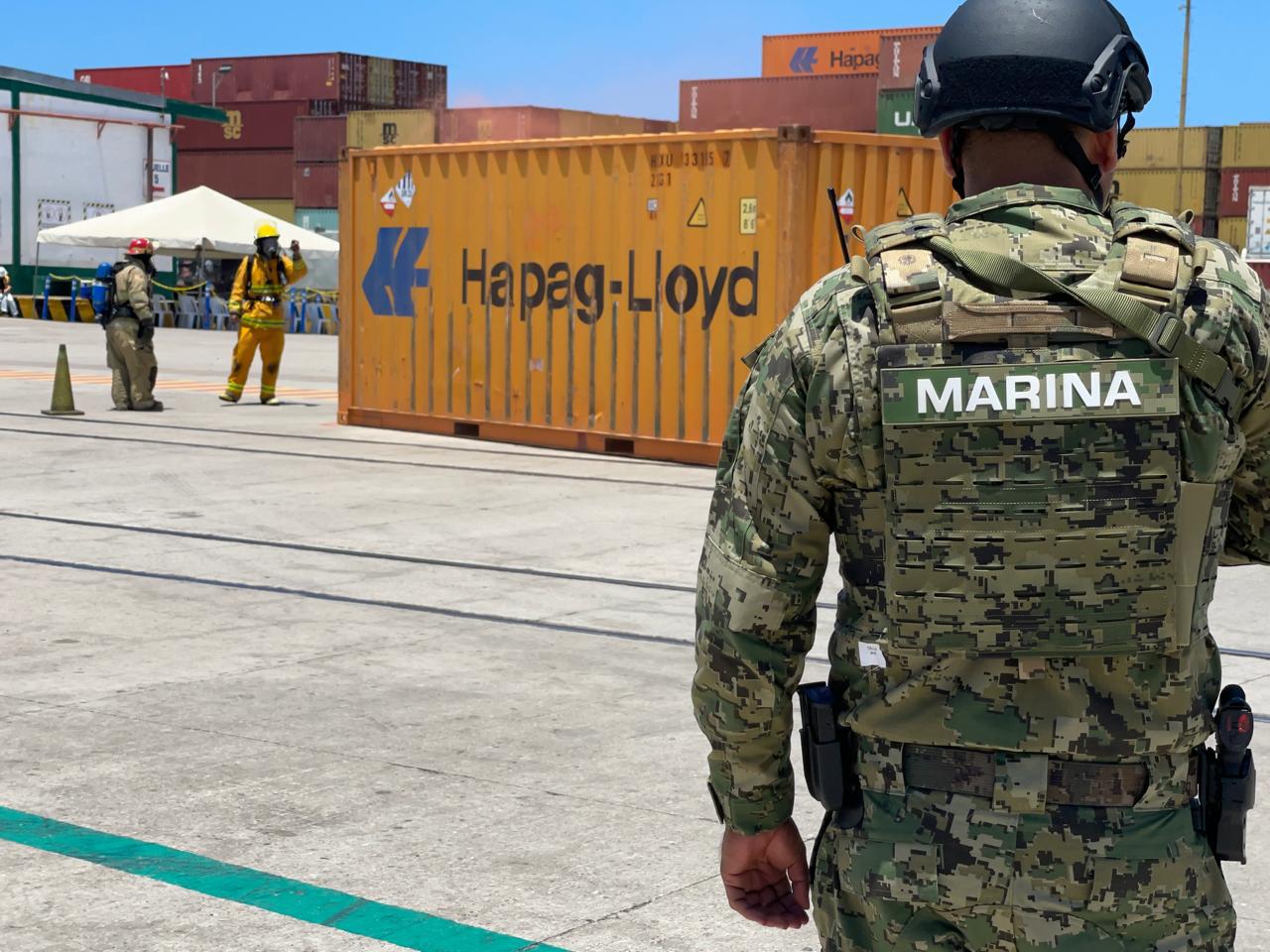 $!Realizan simulacro de protección marítima y portuaria Nivel III en Mazatlán