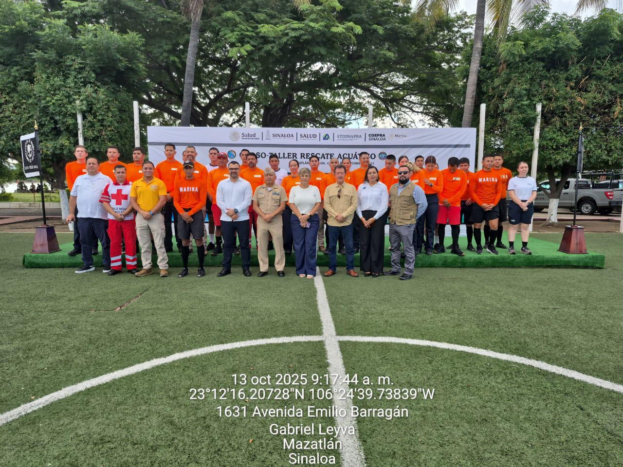 $!Realiza personal naval el tercer ‘Curso-Taller de Rescate Acuático 2025’ en Mazatlán