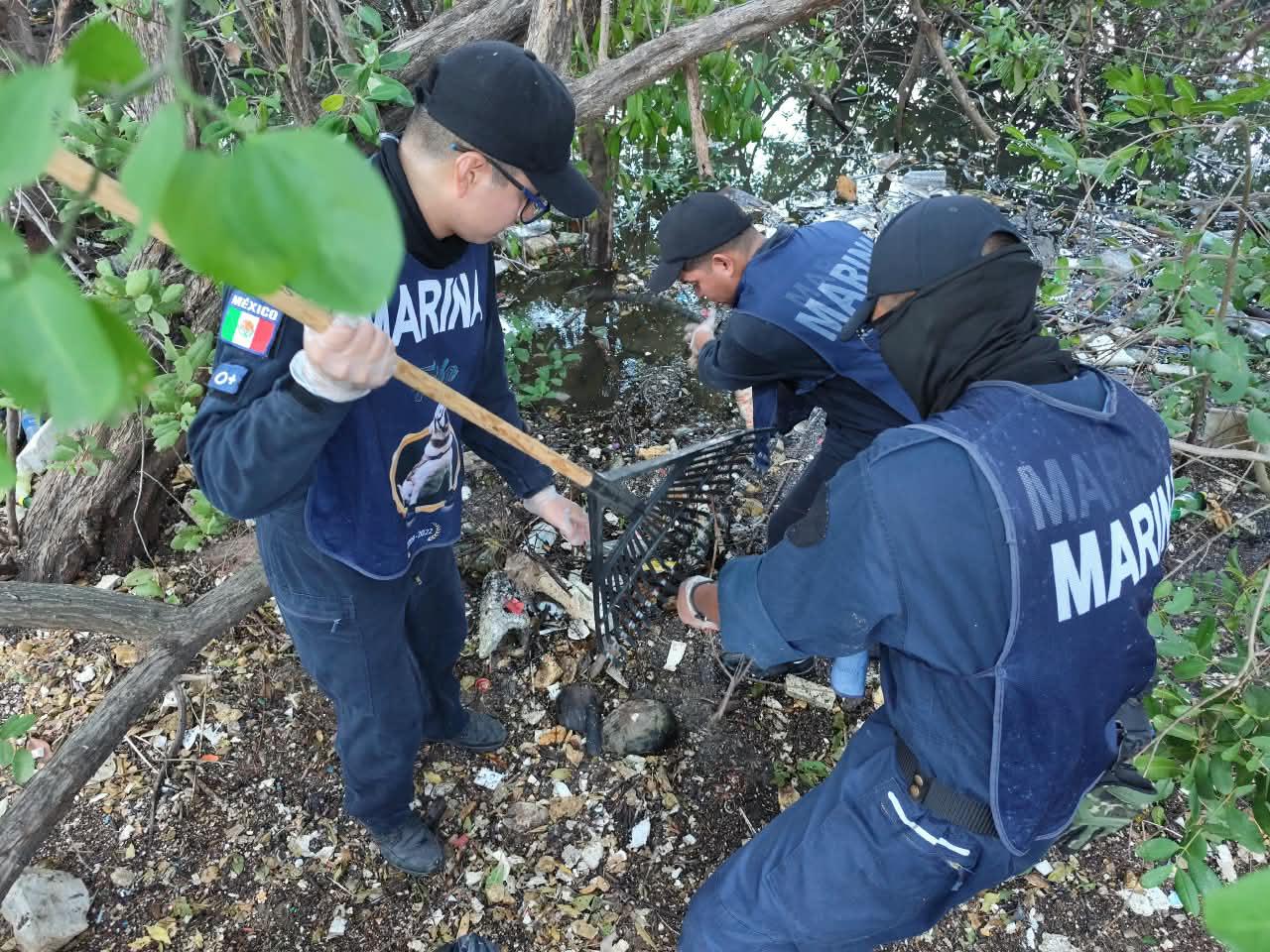 $!Retiran cerca de 290 kilos de basura del manglar del Estero de Urías en Mazatlán