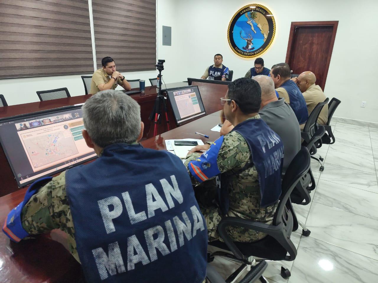 $!Cuarta Región Naval activa el Plan Marina en su Fase de Prevención ante la amenaza del huracán Simon en Sinaloa