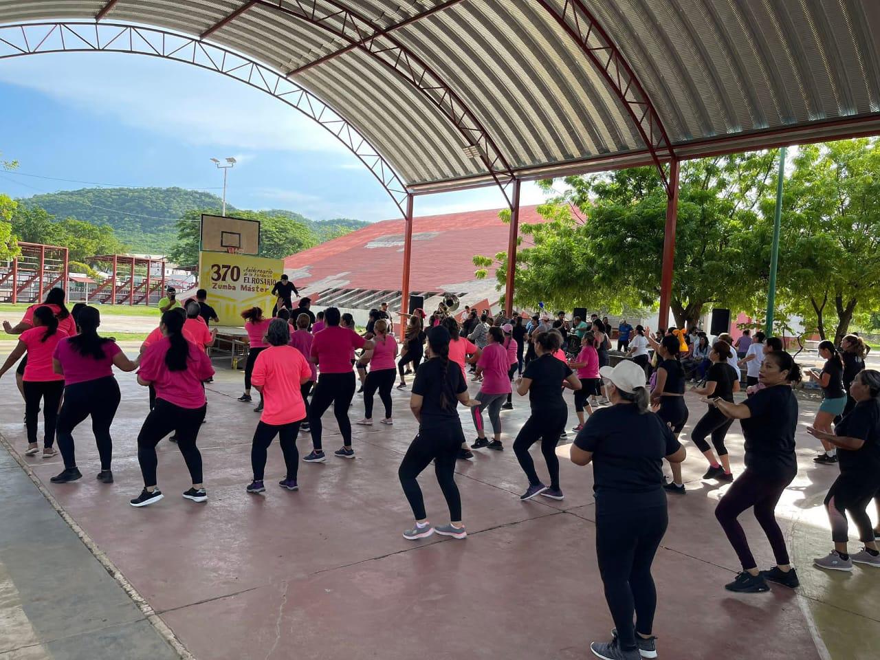 $!Festejan con zumba 370 Aniversario de la Fundación de El Rosario