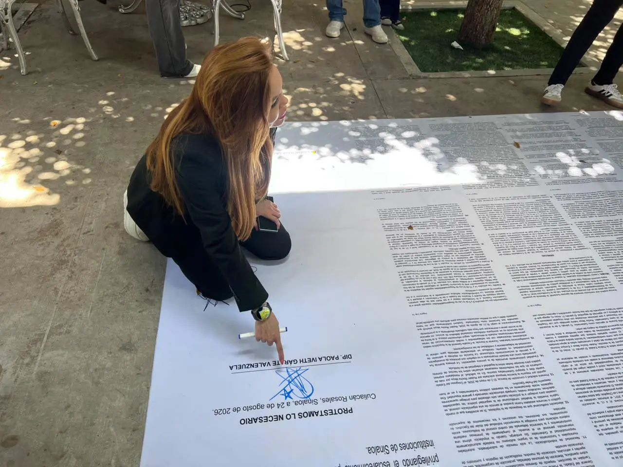 $!Con lona en el Congreso, sociedad civil exige juicio político contra Rocha Moya