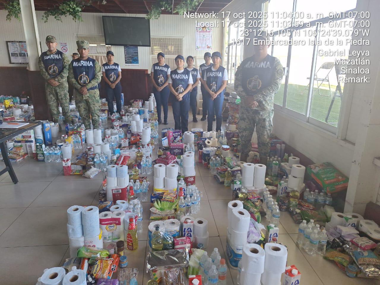 $!Envía Semar despensas donadas por mazatlecos en apoyo a damnificados por lluvias en México