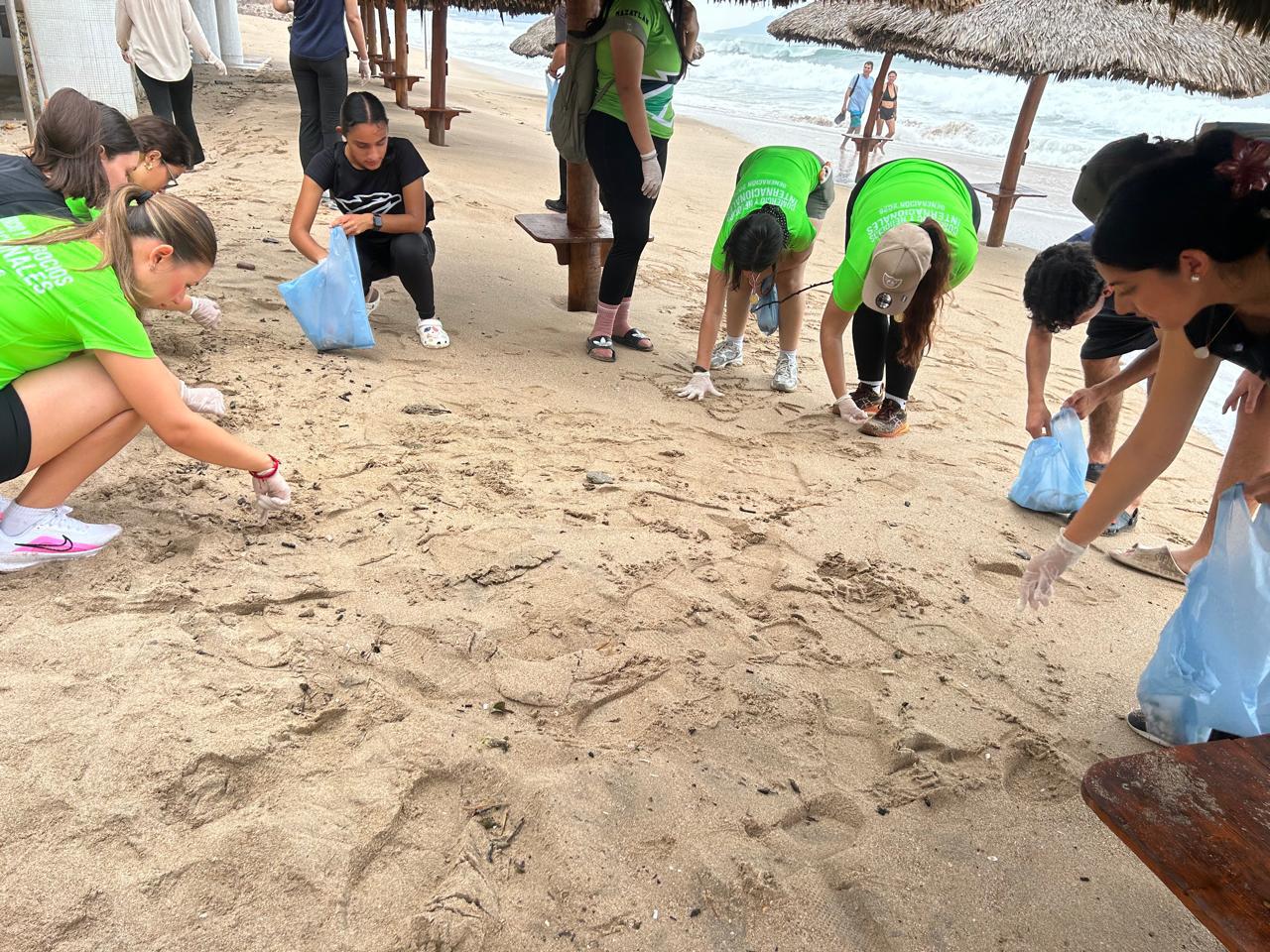 $!Retiran colillas, plásticos y palmas secas en playas de Cerritos, en Mazatlán