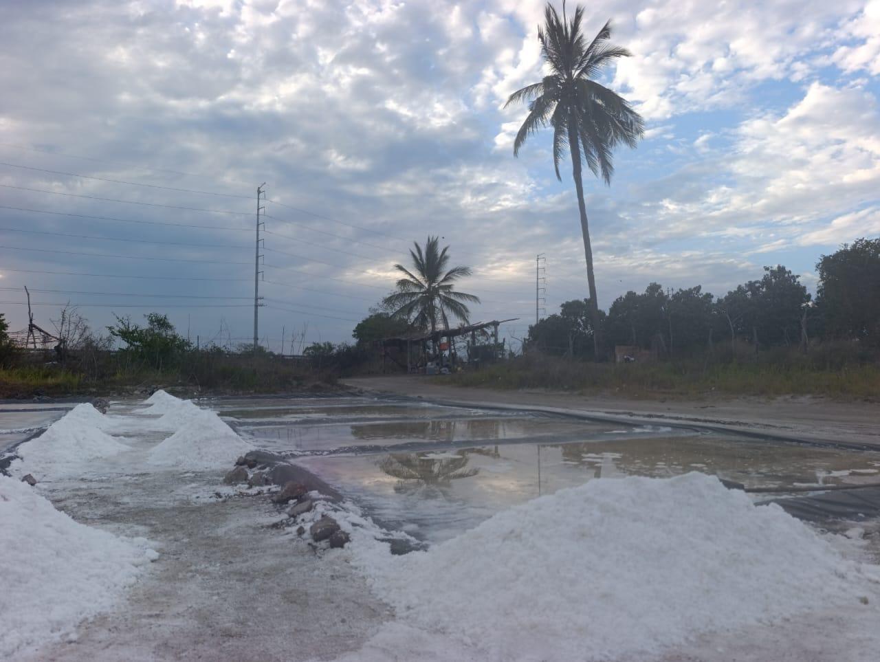 $!Lluvias frenan producción de sal en Escuinapa; salineros prevén una de las peores temporadas