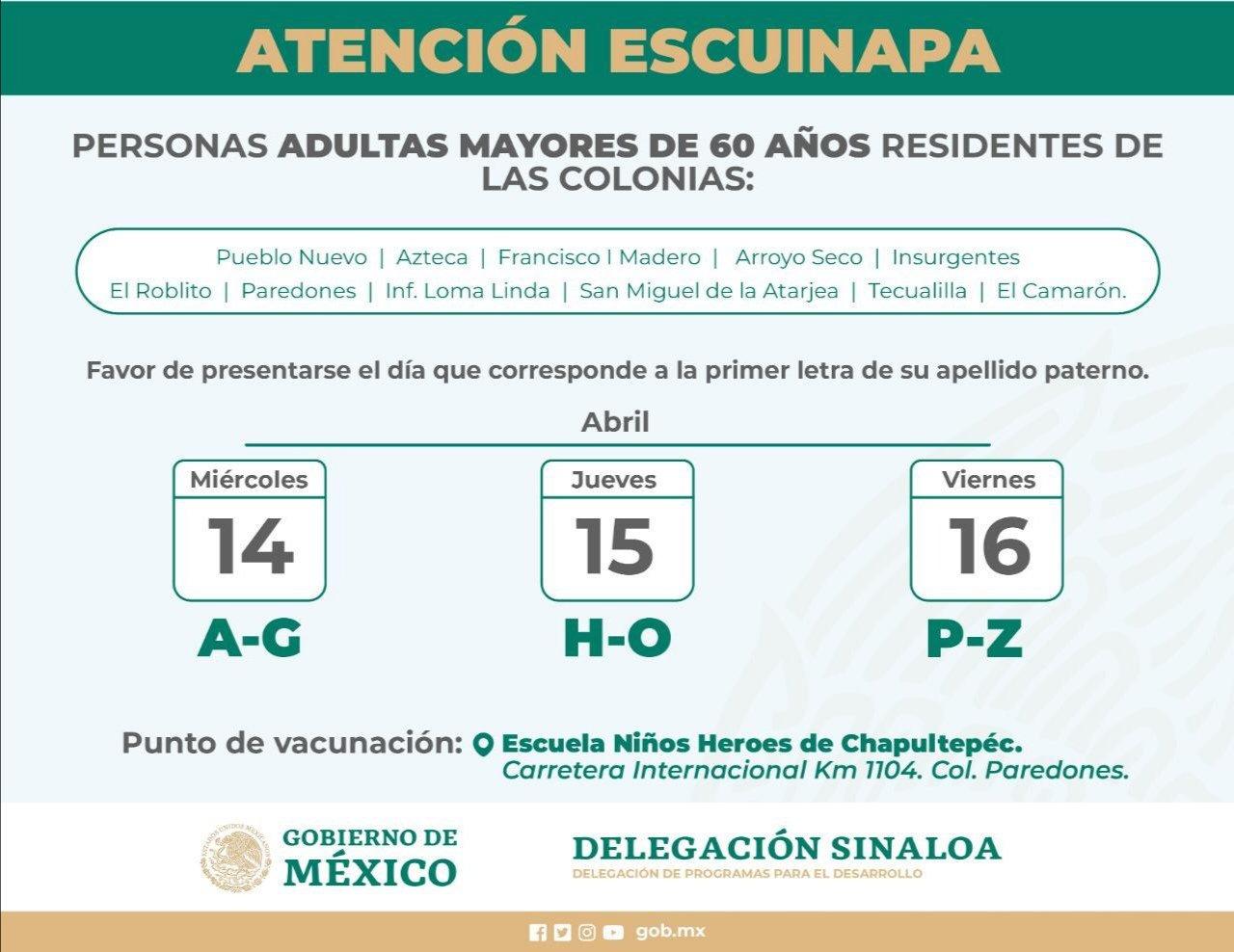 $!Así se vacunará de miércoles a viernes en Escuinapa