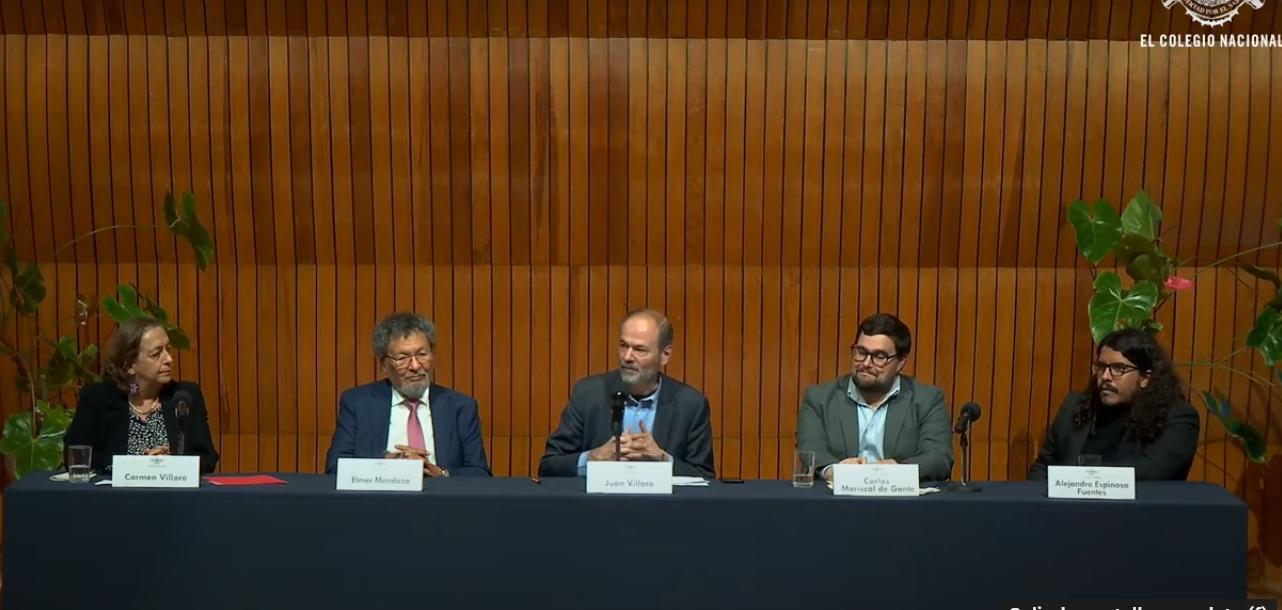 $!En el homenaje coordinado por Juan Villoro participaron Carmen Villoro, Élmer Mendoza, Carlos Mariscal de Gante, Alejandro Espinoza Fuentes.