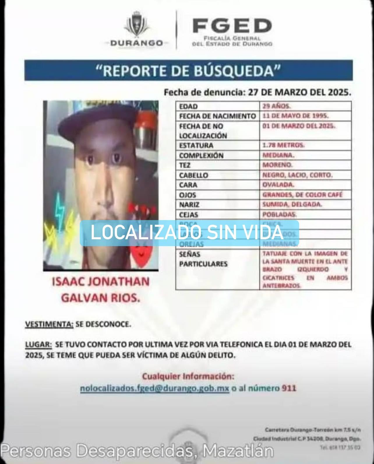 $!Tras permanecer más de un año en el Semefo de Mazatlán, regresan a Durango los restos de joven desaparecido en el puerto