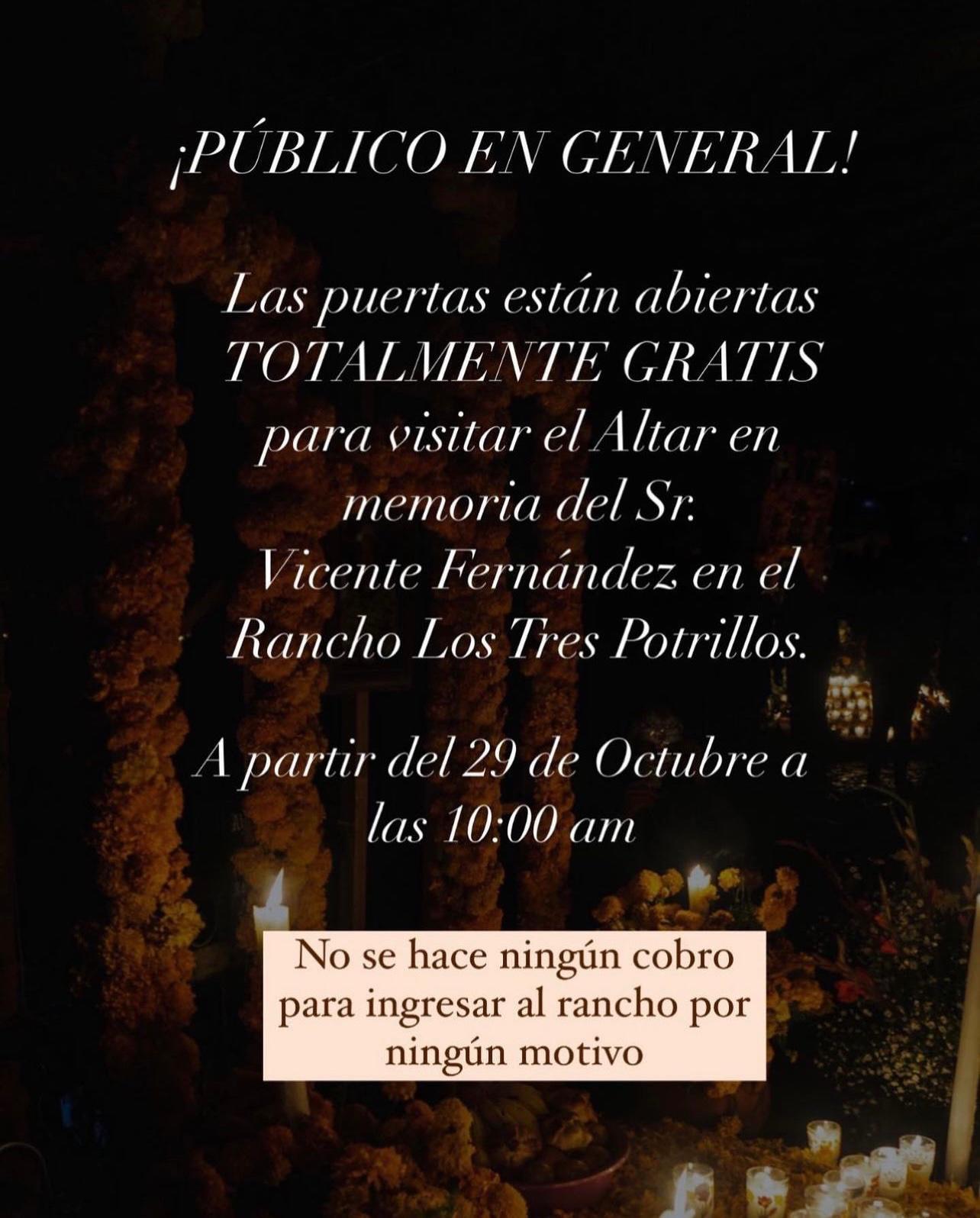 $!Familia de Vicente Fernández honra al cantante con un altar de muertos