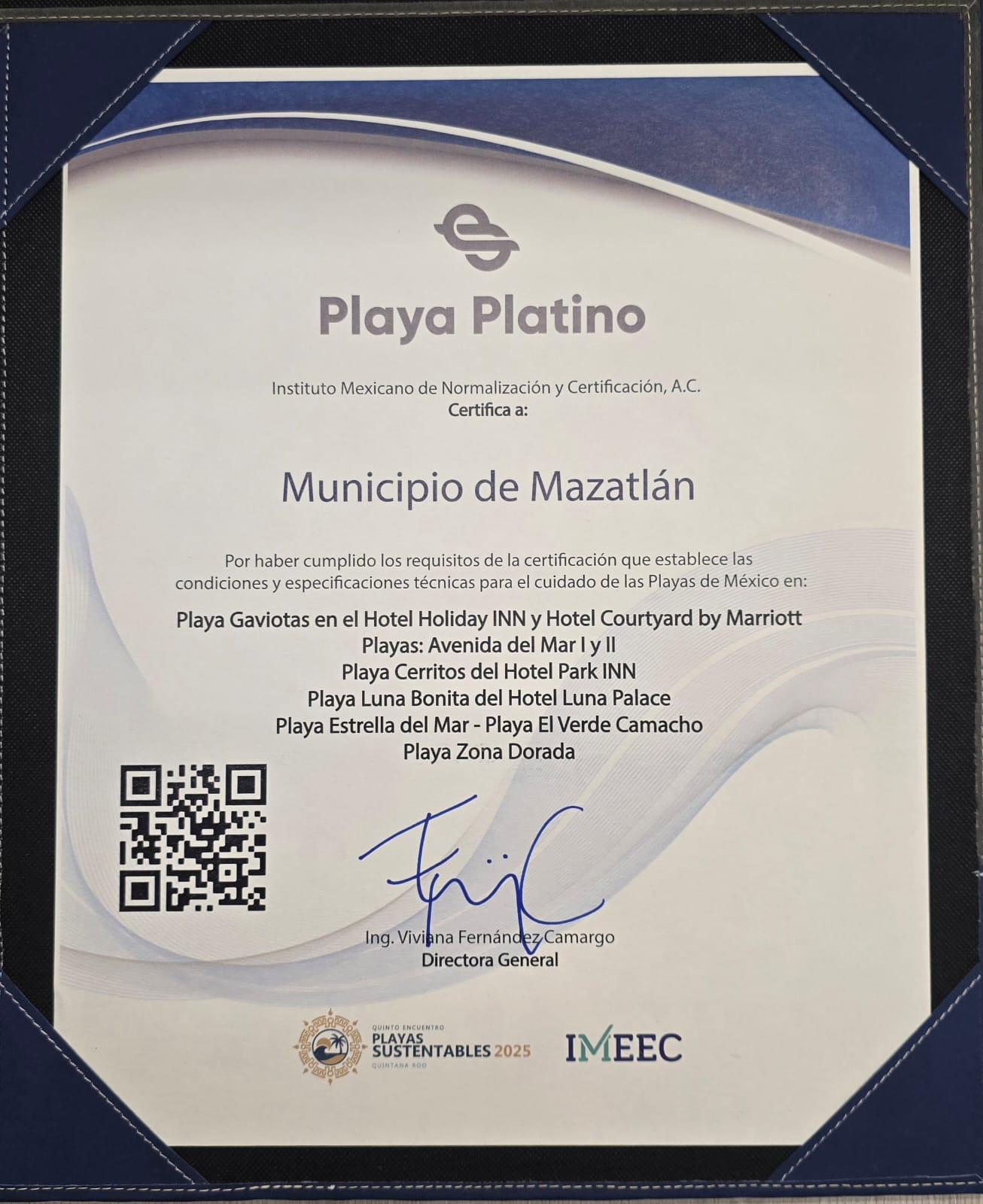 $!Reciben certificación tres playas públicas de Mazatlán