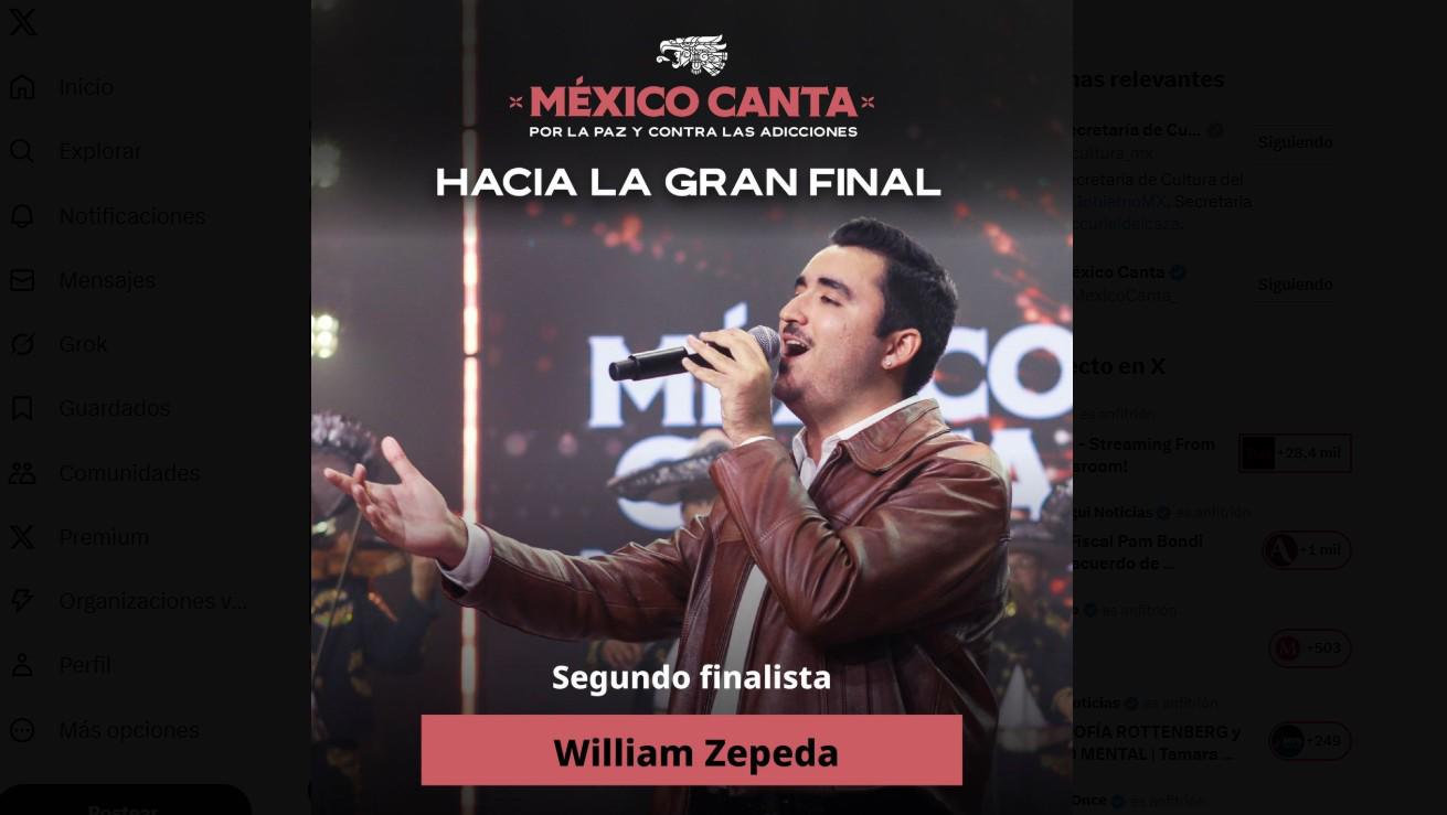 $!William Zepeda intérprete de la canción Insomnio Americano, compuesta por el sinaloense, es finalista del concurso México Canta.