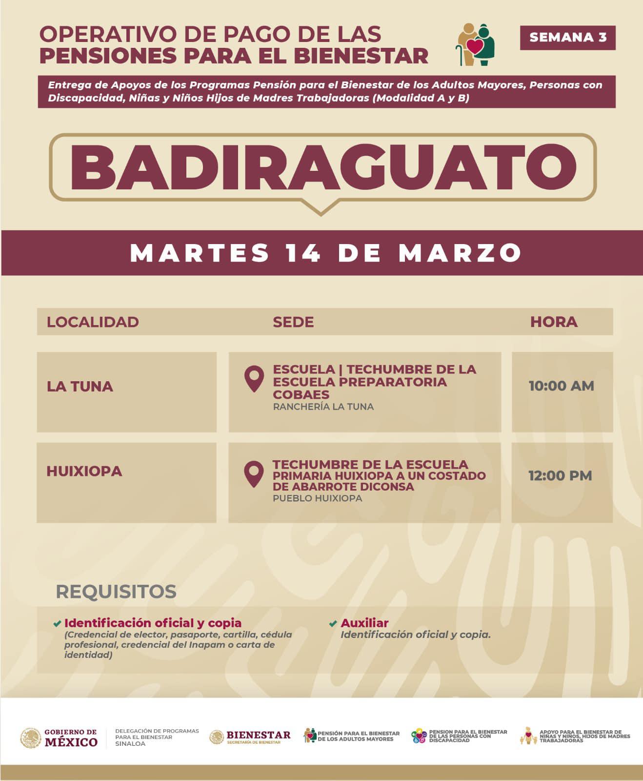 $!Pagan pensiones del Bienestar a los adultos mayores en Sinaloa este martes