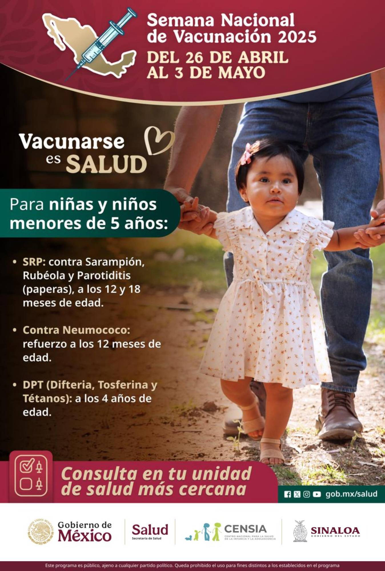 $!Salud Sinaloa invita a participar en la Semana Nacional de Vacunación 2025