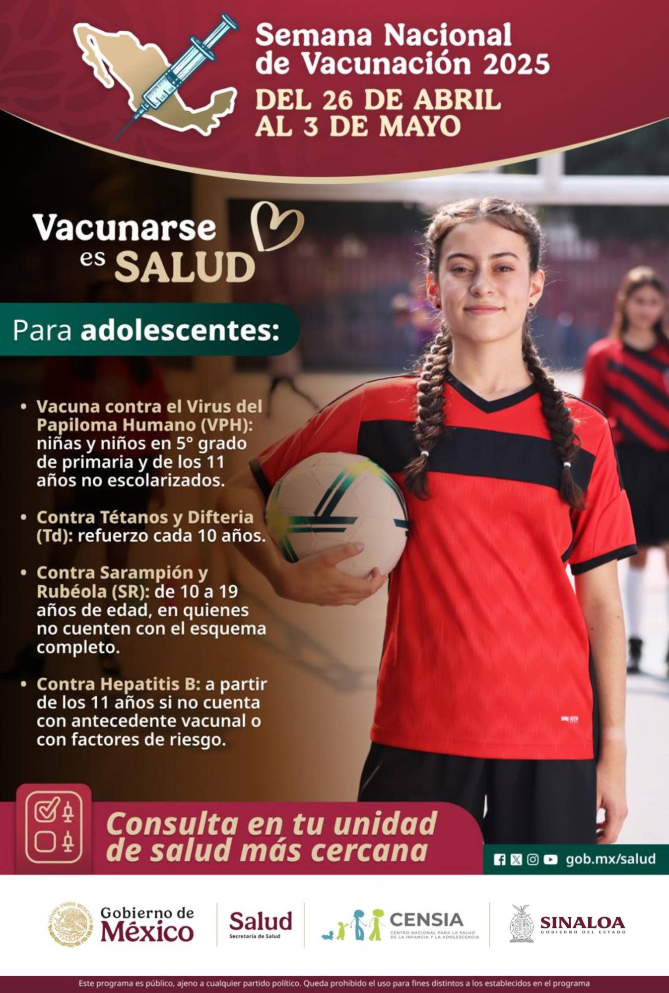 $!Salud Sinaloa invita a participar en la Semana Nacional de Vacunación 2025