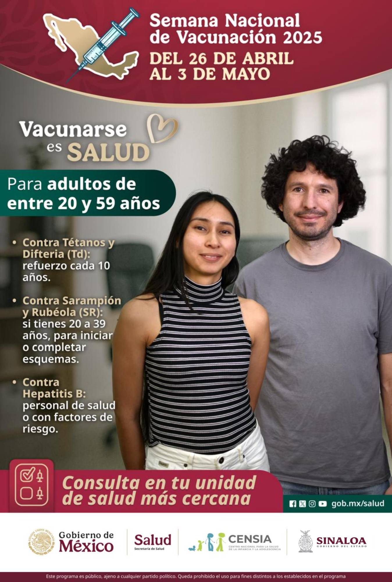 $!Salud Sinaloa invita a participar en la Semana Nacional de Vacunación 2025