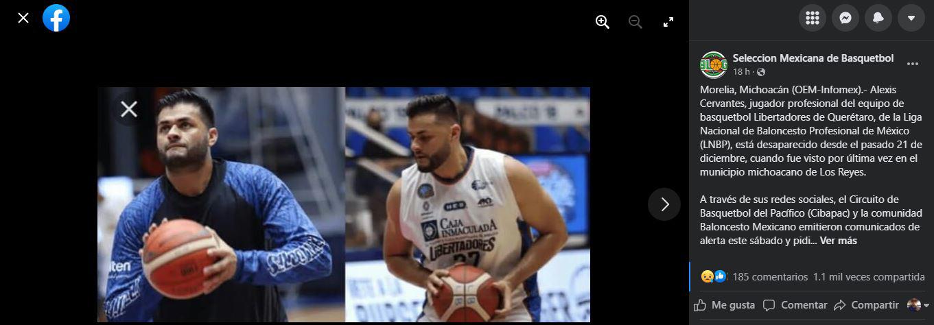 $!Desaparición de basquetbolista Alexis Cervantes se viraliza en redes sociales; piden ayuda para su localización