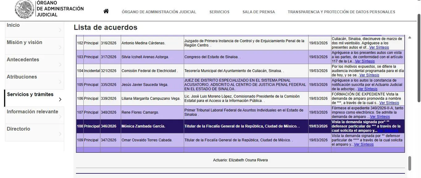 $!Mónica Zambada y ‘El Patas’ tramitaron amparos contra la FGR durante el operativo de El Salado