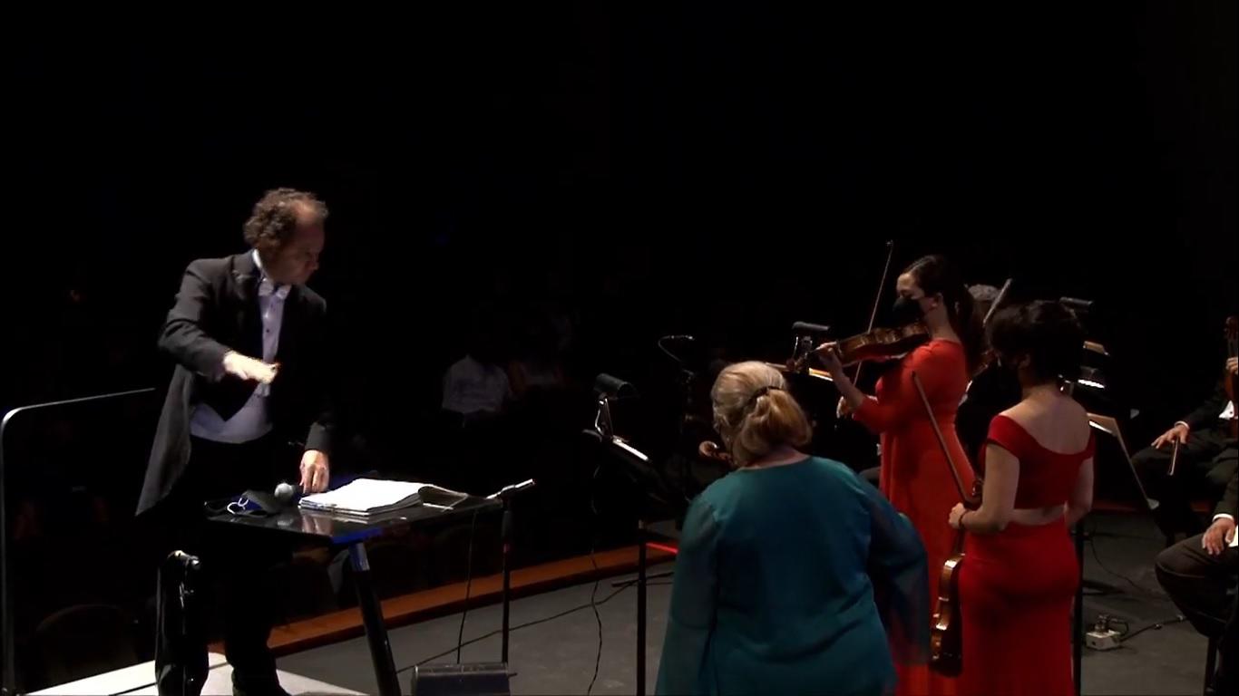 $!Olena Bogaychuk, María José Oviedo y Victoria Camacho participaron como solistas en Las cuatro estaciones de Vivaldi, bajo la dirección de Miguel Salmon del Real.