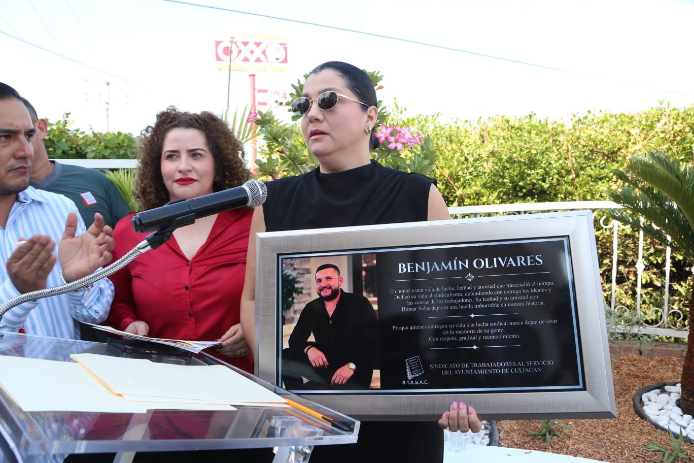 $!Develan busto en honor a Homar Salas, líder del Stasac electo asesinado en Culiacán