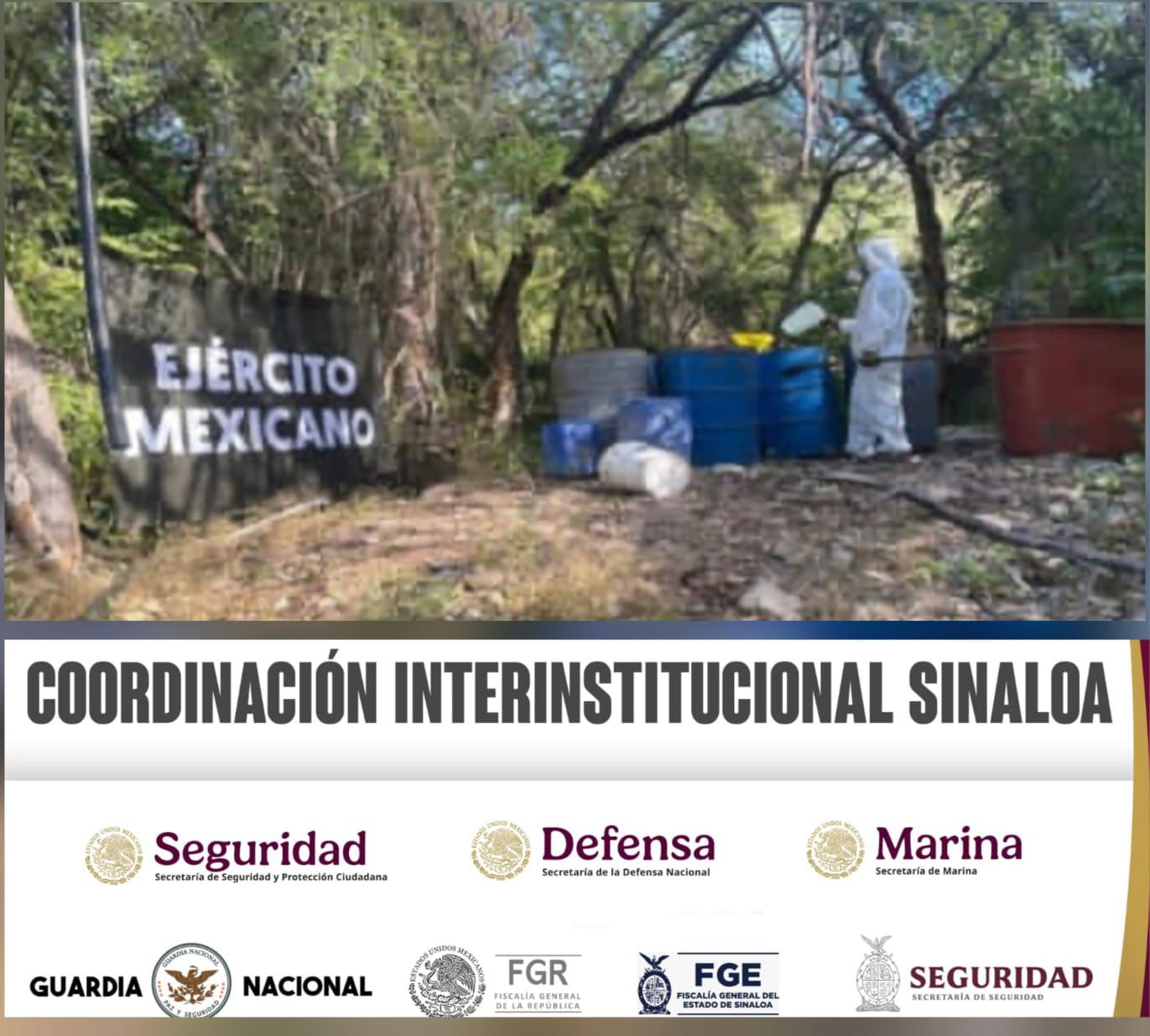 $!Aseguran seis áreas de concentración de sustancias químicas en Sinaloa