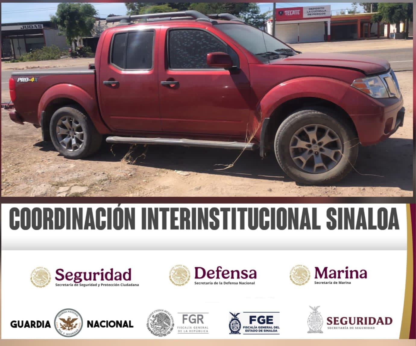 $!Recuperan en Mocorito cuatro vehículos robados y aseguran unidad con blindaje artesanal