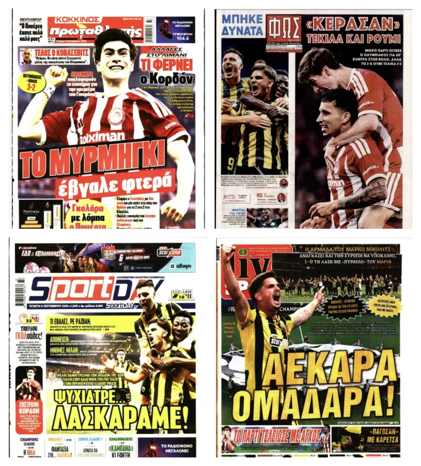 $!Hormiga González acapara las portadas en Grecia tras firmar doblete y asistencia con Olympiacos
