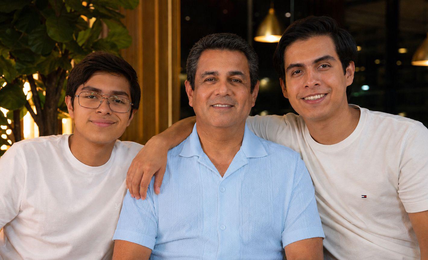 $!Productos musical Aldo Rodríguez junto a sus hijos Alejandro y Aldo Javier.