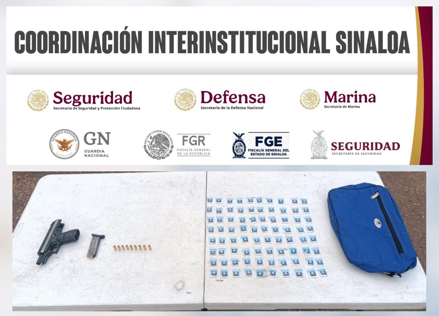 $!Detienen a dos civiles armados y con droga en el Centro de Culiacán