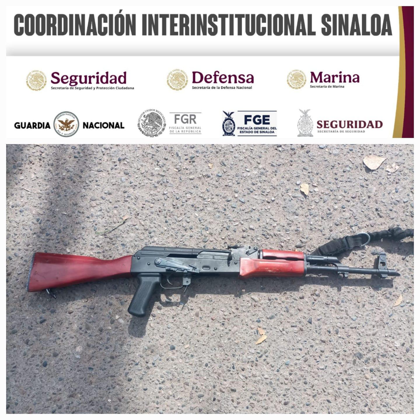 $!Aseguran AK-47 tras persecución entre civiles y Guardia Nacional en Riberas de Tamazula, en Culiacán