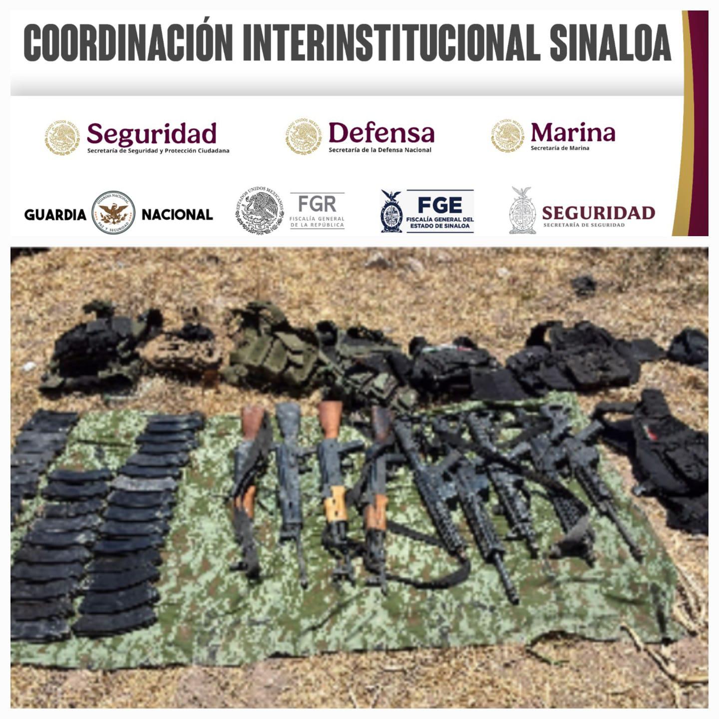 $!En Villa Juárez, Navolato, detienen a 4 civiles; portaban armas, cargadores y cartuchos